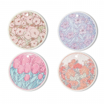 Puuvill, k&auml;snaga h&otilde;&otilde;rumine, kokkusurumine, labak&auml;sn, harjapott, &uuml;mmargune, lill, k&ouml;&ouml;k, kalts, n&otilde;udepesuvahend, artefakt 4pcs