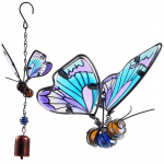 1 tk 3D liblikas rauast k&auml;sit&ouml;&ouml; loominguline metallist v&auml;rviline ripats v&auml;lisseinale riputatav klassikaline k&auml;sitsi valmistatud ornament 30cm*10cm