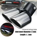 Uus universaalne kumer auto saba Kahe v&auml;ljalaskeavaga v&auml;ljalasketoru trimmiotsad summutitoru (V&auml;rv:Chrome) 1pcs
