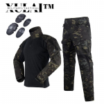 Must Multicam kamuflaaž Airsofti vormiriietus taktikaliste p&uuml;kstega p&otilde;lvekaitsmetega s&otilde;jav&auml;e s&otilde;jav&auml;e vormiriietus meestele S