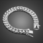 925 Sterling Silver Handgemaakte Curb Cubaanse Link Chain K&auml;ev&otilde;ru 10 mm 7-10 in Man Sieraden Gift 22CM