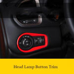 Steering Wheel Reader lamp Gear Knob Cover Trim Chrome Car Styling Accessories For Jeep Renegade 2016 2017 Head lamp trim black