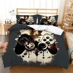 3D-m&auml;ngija voodipesukomplekt, m&auml;ngukontroller, tekikate ja padjap&uuml;&uuml;r, mis sobivad kodukaunistamiseks poiste ja t&uuml;drukute m&auml;nguhuviliste tubades Baby 100x135cm