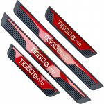 Chirey Chery Tiggo 8 PRO tarvikule -2023 roostevaba auto uksel&auml;ve kulumisplaadi kaitse pedaalikaitse katte trimm Red Tiggo 8 Pro