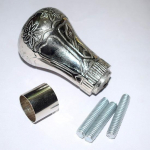 Vintage messingist nupp Disainerpea, k&auml;epide, nikliga p&otilde;imitud Victorian Cane'i puidust jalutuskepp, 7 cm