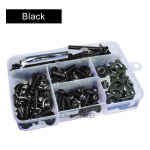 177 tk / komplekt Mootorratta kaitsepoldid kinnitusklambri kruvide komplekt esiklaasi kruvid mutter mootorratta mootorratta spordimoto jaoks must