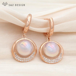 Moodne temperament Elegantne &uuml;mmargune kuupmeetrist tsirkooniumoksiidist v&auml;rvilised k&otilde;rvar&otilde;ngad, simuleeritud p&auml;rlitest k&otilde;rvar&otilde;ngad naistele Luksuslik pulmaehte kingitus