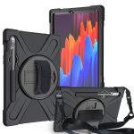 Tugev tahvelarvuti&uuml;mbris Samsung Galaxy Tab S7 S8 Plus T870 T970 X700 X800 pliiatsipesa, p&ouml;&ouml;rleva aluse k&auml;erihma l&ouml;&ouml;gikindel kate Tab S7 T870 T875 punane