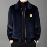 Talvine kuldne naaritsa fliis meeste karusnahast &uuml;hes t&uuml;kis naaritsa mantel Soe naaritsa fliis jakk vabaaja mood mantel M