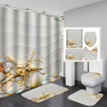 4 tk Beach Starfish seeria du&scaron;ikardinate komplektid vannitoa jaoks libisemiskindlad vannitoavaibad kaas WC kate vannimatt