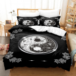 3D Hiina stiilis voodipesukomplekt Yin Yang kahetasandiline tekikott 2/3 t&uuml;kki EU135 * 200 &uuml;he- v&otilde;i kaheinimesevoodi Tai Chi tr&uuml;kitud pehme kodutekstiil Baby 100x135cm