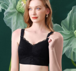 Suure suurusega naiste minimeerija rinnahoidja &uuml;li&otilde;huke pesu, juhtmevaba rinnahoidja, pitsiga reguleeritav aluspesu, kokkupandud Push Up bralette 105E must