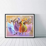 5D DIY Teemantmaaling Inimesed tantsivad ristpistes komplekt Mosaiik Teemanttikandid Roos T&auml;is&uuml;mmargune/ruudukujuline puur Kodukaunistus Round 30x40cm