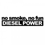 No Smoke No Fun Diiselmootoriga vin&uuml;&uuml;lkleebised autokleebised 20x4.8cm must