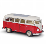 1/24 Scale Welly 1963 Volkswagen T1 Bussi sulamist automudel Survevalu metallist m&auml;nguasjas&otilde;idukid Automudel K&otilde;rge simulatsioonikollektsioon Laste kingitused 1/24-17.2x7.6x7cm punane/valge