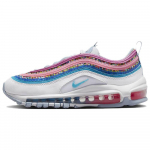 Nike Air Max 97 SE GS Erksad V&auml;rvid! Laste tennised Valge Aktiivne-Fuksia Sinine-Whisper DV7550-100 36