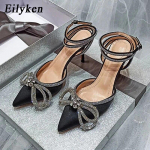 Eilyken New Arrival naiste suvestiilis PVC l&auml;bipaistvad pumbad string Beadbowknot naiste k&otilde;rged kontsad peokingad 35 must