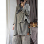 Johnature Distress Linane Hiina stiilis s&auml;rk S&uuml;gisene naise mood Vintage &uuml;hev&auml;rviline vaba vabaaja s&auml;rk One Size hall v&auml;rv