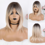 LOUIS keskmise pikkusega pikad pruunid blondid PARUKAD, sirge kihiline parukas naistele igap&auml;evaseks peol Cosplay kuumakindel kiust parukas