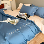 Kerge luksus topelt 120 l&otilde;ngaga pikkade kiududega puuvillast voodi neljaosaline komplekt puhast puuvillast voodilinade ja kummiga voodilinadega, tikitud tekikott ja tekk 1.2m bed sheet model-3PCS