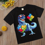 Poiste T-s&auml;rk L&uuml;hikeste varrukatega Puuvillased topid T&uuml;drukutele Beebidele Lasteriided Suvine T-s&auml;rk Dinosauruse T-s&auml;rk V&auml;ikelaste riided 2&ndash;14-aastastele 160cm