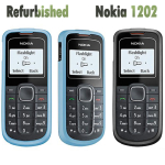Renoveeritud Nokia originaal Nokia 1202 mobiiltelefon Simple Set must