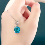 POMOiii Luksuslik Sinine Topaasi Ripats Kaelakee Naistele Tseremoonia Kihlumine Pulma Ainulaadne Kaelakee Uued trendikad ehted 45cm sinine