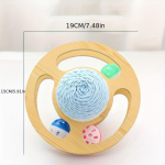 Tugev kassikraapimislaud Planet Designi palli ja p&ouml;&ouml;rlevate ketastega 19cm*19cm*15cm blue