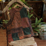 Johnature naiste vintage lapit&ouml;&ouml;d v&auml;rvilised vestid, mantlid, alused puuvillased linased riided Hiina stiilis v&ouml;&ouml; pluss puuvillased vestid One Size pruun