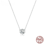 Lihtne minimalistlik l&uuml;hike kaelakee naistele 925 Sterling h&otilde;be l&auml;bipaistev kuubikujuline tsirkoonist kett kaelakeed pulmaehted white