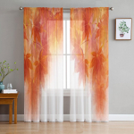 S&uuml;gised Lehed S&uuml;gisene Maastik L&auml;bipaistvad Kardinad Elutoa Akna jaoks L&auml;bipaistev Voile T&uuml;llkardin Magamistoa Kardinad Kodu Dekoor 135W x 114H(cm)