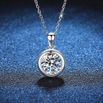 D-v&auml;rvi 3 kat moissanite teemant ripats kaelakee 925 naelsterlingit &uuml;mmarguse kujuga kaelakeed pulma pruudi peened ehted naistele 1ct 6.5mm