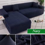 Elastne Polar fliisist diivanikate elutuppa Paks veniv L-kujuline nurgadiivani kate Diivani kate 1 Seater 90-130cm tumesinine