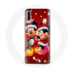 Coque pour Samsung Galaxy A70 Mickey Mouse et Minnie Mouse le jour de No&euml;l