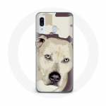 Valge &uuml;mbris Samsung Galaxy A20 Pitbull Dog jaoks