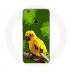 Huawei P8 Lite 2017 Yellow Parakeet Birds rohelise taustaga &uuml;mbris