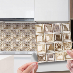 10 tk Isekleepuv veekindel plaaditapeet Kristallist seinaplaadi kleebis K&ouml;&ouml;gi vannitoa plaatide kleebis A oranž