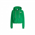 Adidas Originals S&uuml;gis/Talv 22 Kolmeleheline Prindiga T&otilde;mblukuga Huppar Pingutusn&ouml;&ouml;riga Pikkade Varrukatega Naiste Topp Roheline IB2047 XS