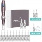 Dr.Pen A10 juhtmevaba mikron&otilde;ela pliiats 12 tk kassettidega Derma rullid Armide akne eemaldamine Mikron&otilde;elad Mesoteraapia nahahoolduse salongiseade A10+10Pcs 12PIN