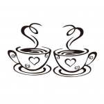 Kuuma kohvitassi kleebis S&uuml;dameseinast eemaldatav kleebis K&ouml;&ouml;gi kodukaunistus