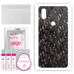 apgo Protective Skin Sticker for the back compatible with Xiaomi Mi Mix 3, Wrap Film, Foil, Vinyl - Pattern Carbon Black Pixel