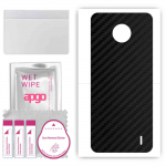 apgo Protective Skin Sticker for the back compatible with Nokia C10, Wrap Film, Foil, Vinyl - Pattern Carbon Black