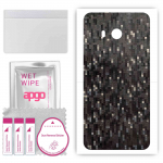 apgo Protective Skin Sticker for the back compatible with HTC U11, Wrap Film, Foil, Vinyl - Pattern Carbon Black Pixel