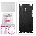 apgo Protective Skin Sticker for the back+sides compatible with Oppo Reno, Full Wrap Film, Foil, Vinyl - Pattern Black Honeycomb