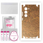 apgo Protective Skin Sticker for the back+sides compatible with Samsung Galaxy S23, Full Wrap Film, Foil, Vinyl - Pattern Rusty Copper