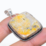 Natural Bumblebee Jasper Handmade 925 Sterling Silver Jewelry Pendant 1.77 b4u08