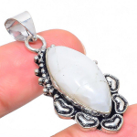 Natural Rainbow Moonstone Gemstone 925 Sterling Silver Pendant 1.85 s2q86