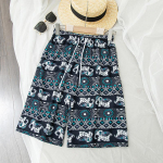 Elevanditr&uuml;kiga p&uuml;ksid naiste etnilises stiilis lahtised laia s&auml;&auml;rega rannap&uuml;ksid kodune vaba aeg k&otilde;rge v&ouml;&ouml;kohaga &otilde;hukesed trendid viieminutilised l&uuml;hikesed p&uuml;ksid One Size