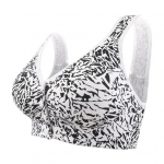 Naiste spordirinnahoidja rihm eesmine nupp Juhtmevaba Hea sulguv triibuline print Elastne &otilde;lg hingavus P&otilde;rutuskindel push-up 38C must