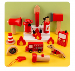 Laste Tulet&otilde;rjuja Rollim&auml;ngu M&auml;ngukomplekt Puidust Simulatsioon Tulet&otilde;rjuja T&ouml;&ouml;riistad Lastele Tulekustutusvarustus Tulet&otilde;rjeauto CHINA